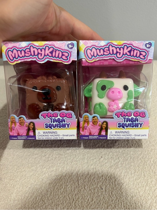 Mushykinz Other - The OG Taba Squishy Kids Toy - Brown Bear with Chocolate and White/Green Cow